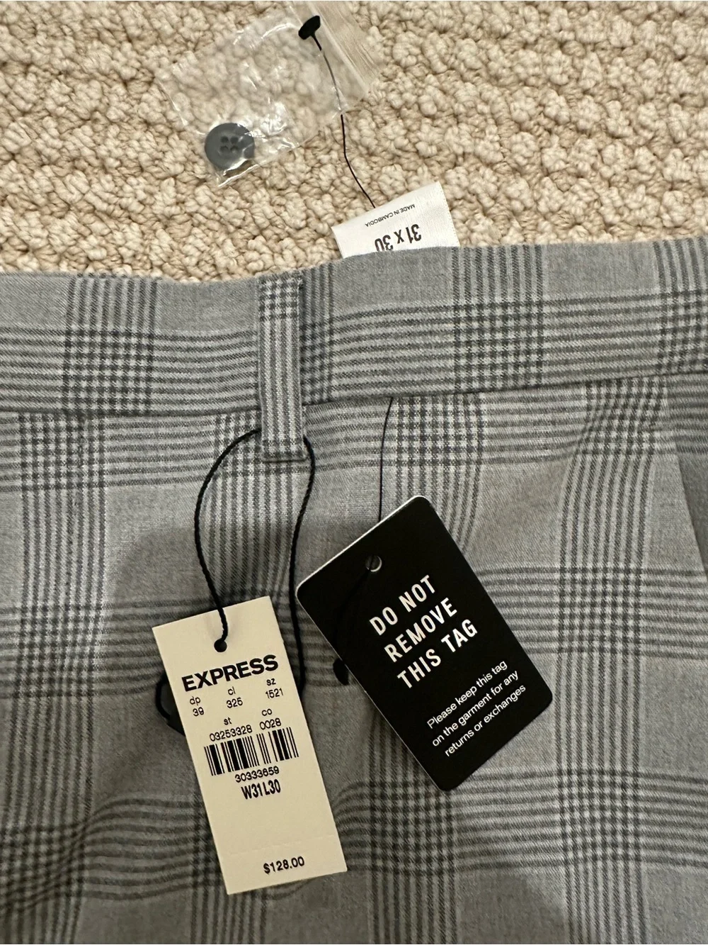 Express Gray Plaid Dress Pants